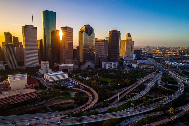 picture of the city from high up